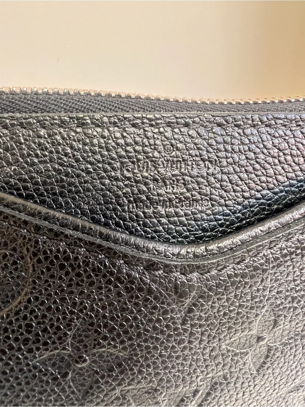 Louis Vuitton Black Embossed Monogram Crossbody Pochette
